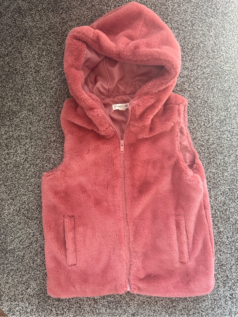 Tucker + Tate Plush Hooded Vest in Rose